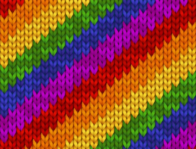 Realistic Knitted Illustration Rainbow Texture Symbol Of Gay Lesbian Bisexual Transgender