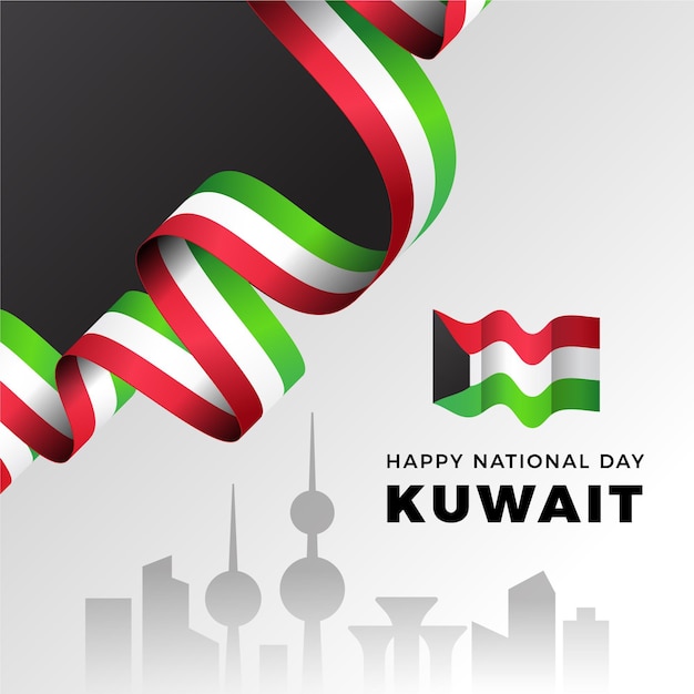 Free Vector | Realistic kuwait national day