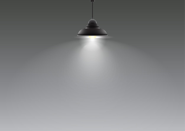 Premium Vector | Realistic lamp hanging from the ceiling. vector ...