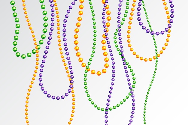 Free Vector Realistic Mardi Gras Beads