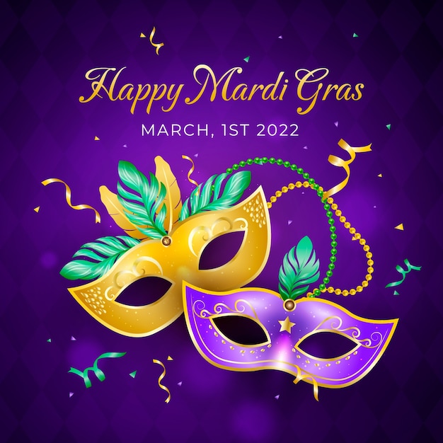 Premium Vector Realistic Mardi Gras Illustration