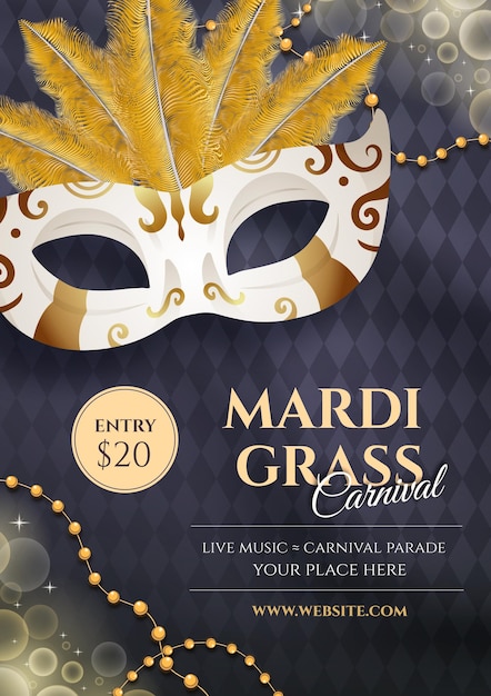 mardi gras poster template