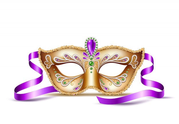 Download Realistic mardi gras venetian mask, brazil carnival symbol ...