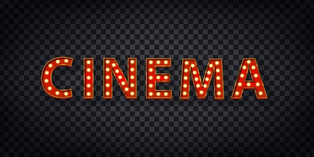 Premium Vector | Realistic marquee sign of cinema logo for template ...