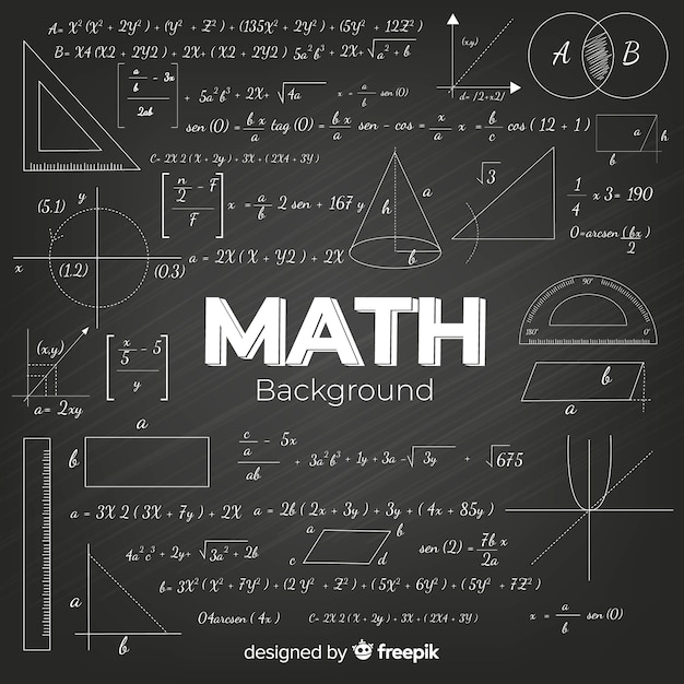 Premium Vector | Realistic math chalkboard background