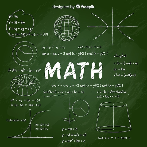 Free Vector Realistic Math Chalkboard Background