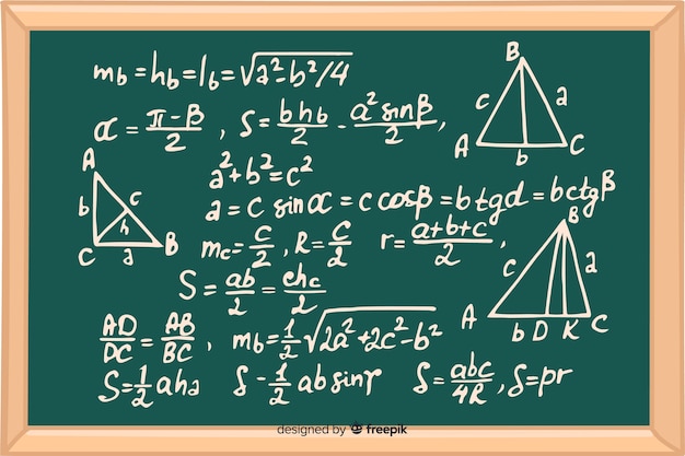 現実的な数学黒板背景 無料のベクター