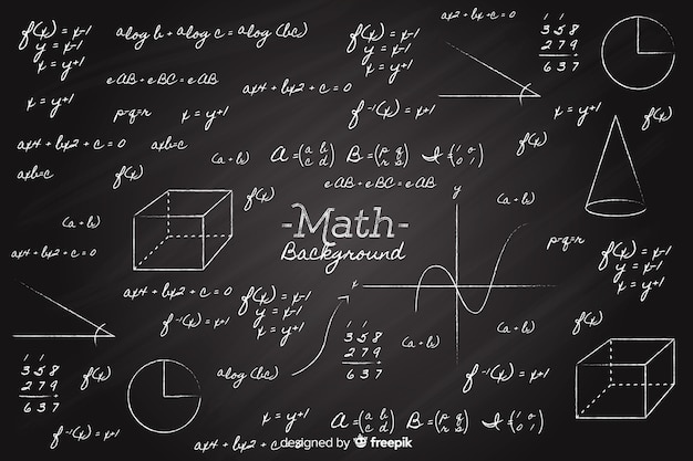 Realistic math chalkboard background Vector | Free Download