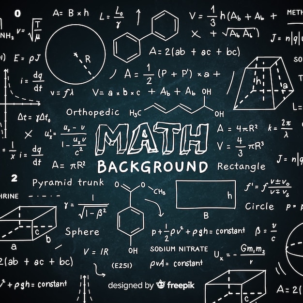 現実的な数学黒板背景 無料のベクター