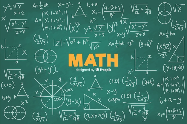 現実的な数学黒板背景 プレミアムベクター