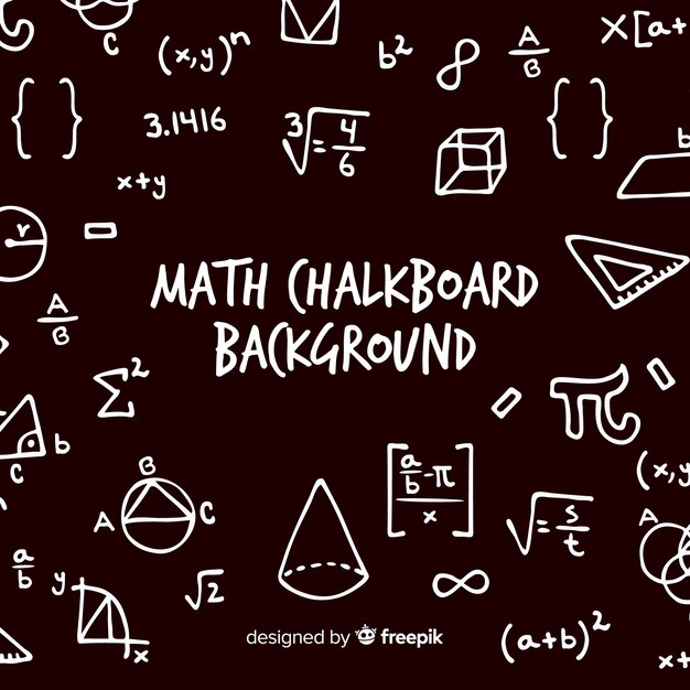 Realistic Math Chalkboard Background Free Vector