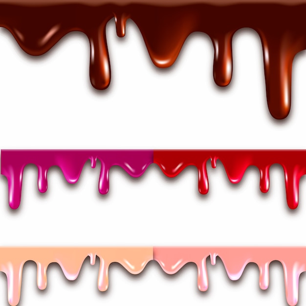 Realistic melted chocolate Premium Vector