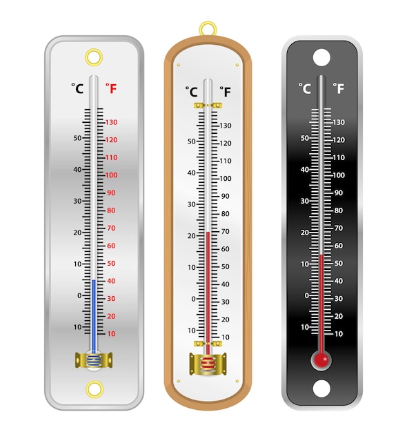 現実的な水銀温度計は イラストや室温を分離しました プレミアムベクター