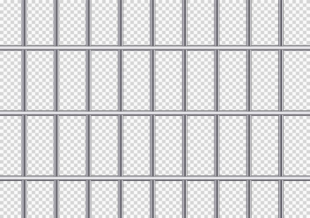 Premium Vector | Realistic metal prison grilles. iron prison cell.