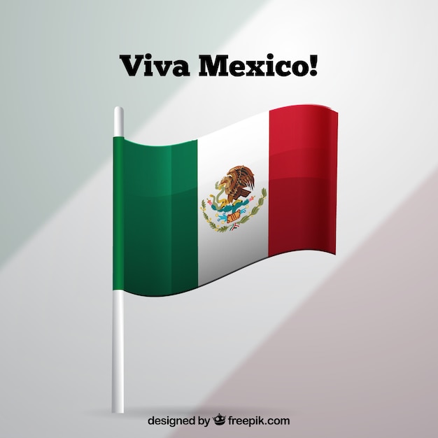 Download Realistic mexican flag background | Free Vector