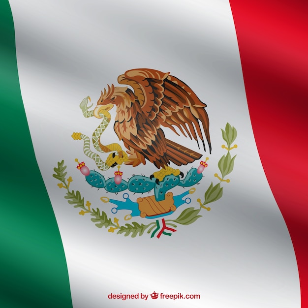 Download Realistic mexican flag background | Free Vector