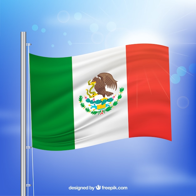 Download Realistic mexican flag background | Free Vector