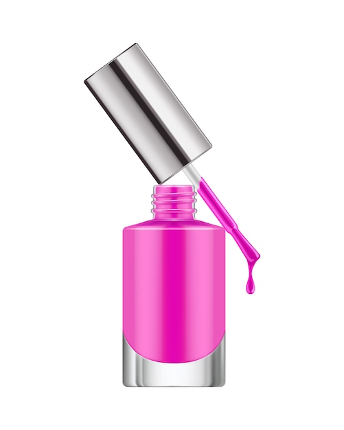 Realistic Nail Polish Bottle Premium Vect