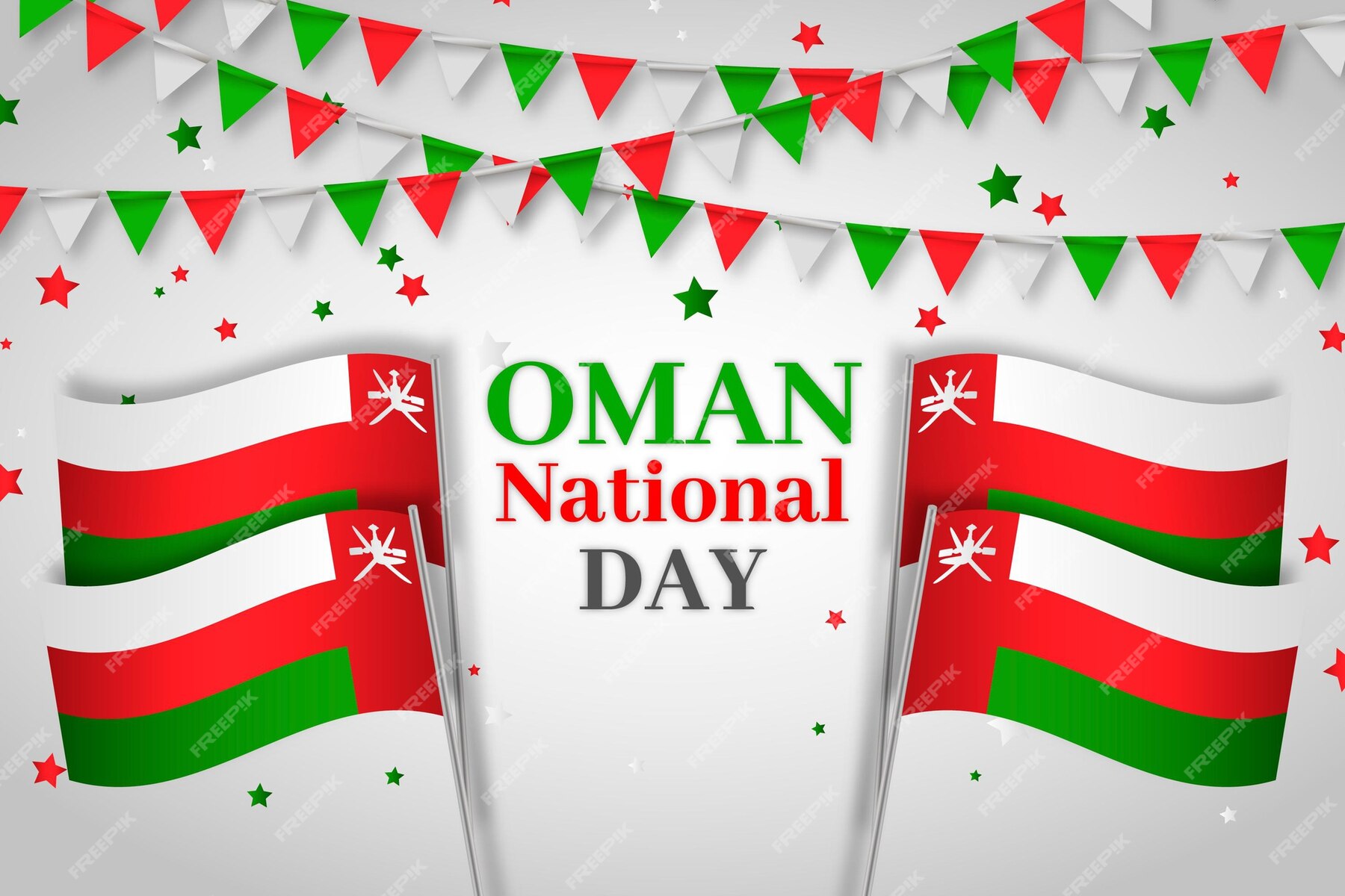 Free Vector | Realistic national day of oman background