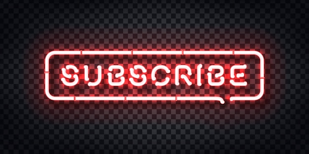 Premium Vector | Realistic neon sign of subscribe logo for template ...