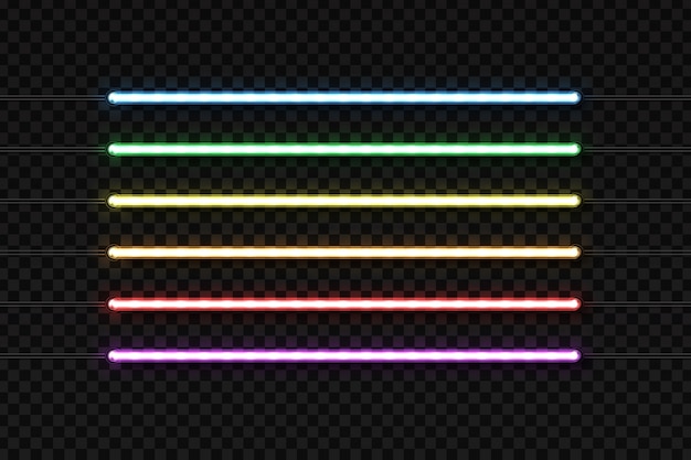 Premium Vector | Realistic neon tubes for decoration and covering on ...