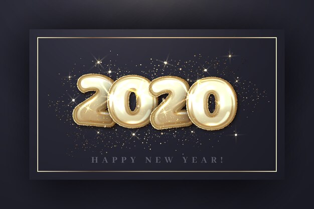 現実的な新年風船壁紙コンセプト 無料のベクター 現実的な新年風船壁紙コンセプト 無料のベクター
