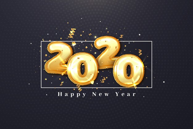 現実的な新年風船の壁紙デザイン 無料のベクター 現実的な新年風船の壁紙デザイン 無料のベクター