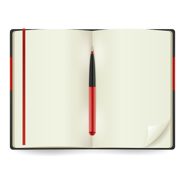 Realistic open notepad Free Vector