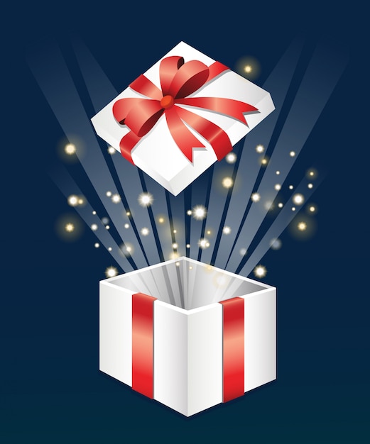 Realistic opened surprise gift box Vector | Premium Download