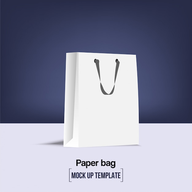 Download Realistic paper bag mock up template Vector | Premium Download