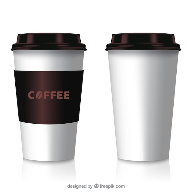 Free Vector Realistic Paper Coffee Cup