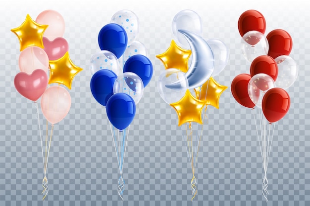 Realistic party balloons set Free Vector