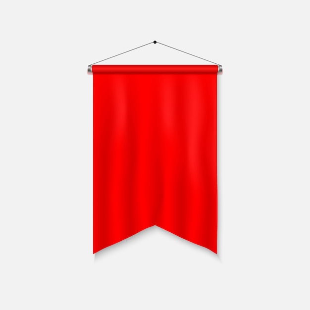 Download Realistic pennant template. blank 3d flag. Vector ...
