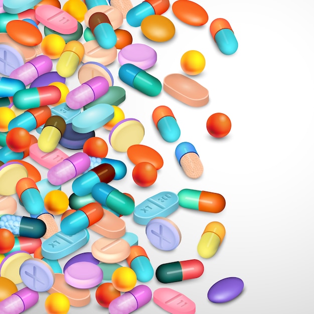 Free Vector | Realistic pills background