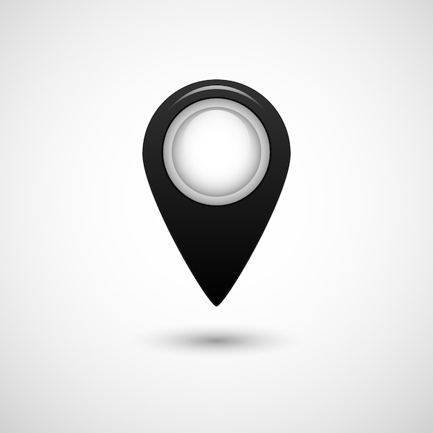 Premium Vector | Realistic pointer icon for map black color on grey ...