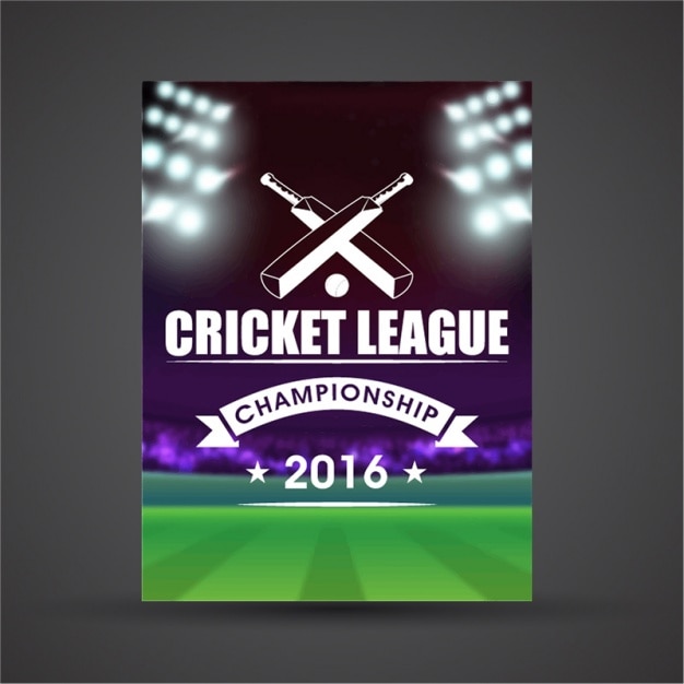 Premium Vector | Realistic poster with cricket stadium