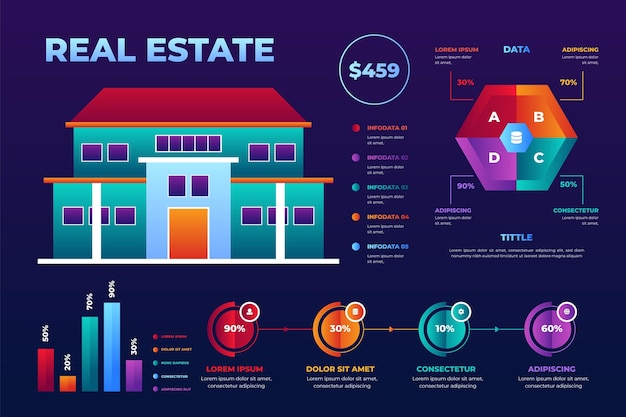 Free Vector | Realistic real estate infographic template