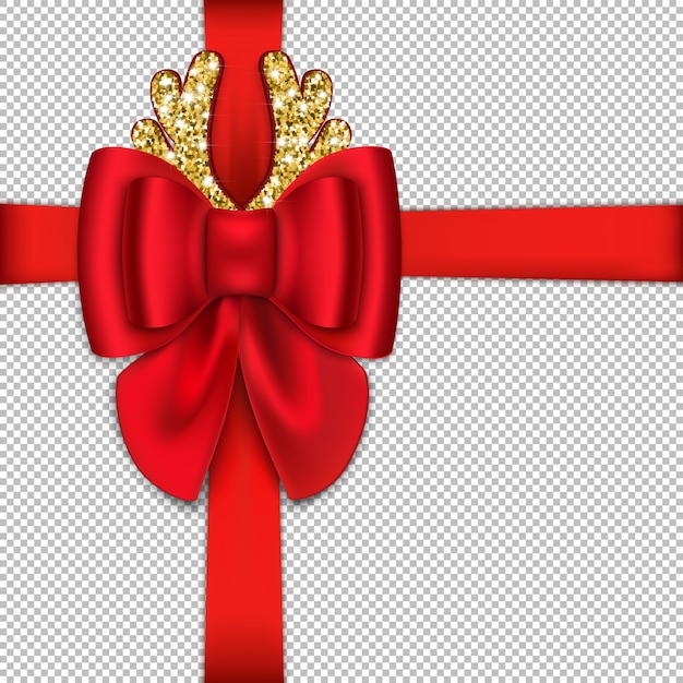 Premium Vector | Realistic red bow and ribbon for christmas gift . with