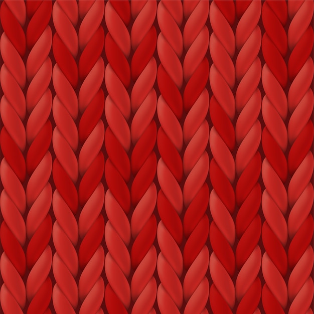 Premium Vector Realistic red knit texture.