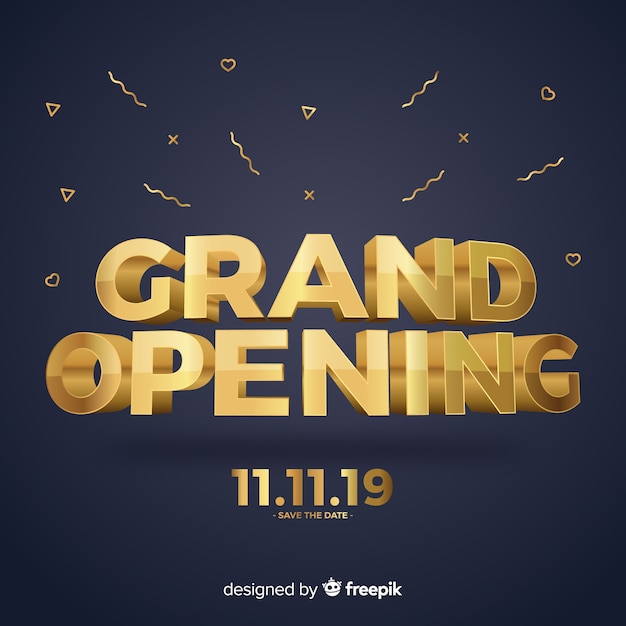 Realistic ribbon opening soon background Free Vector