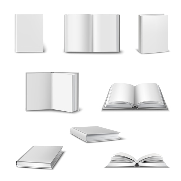 Download Free Vector | Realistic set of 3d open and closed books