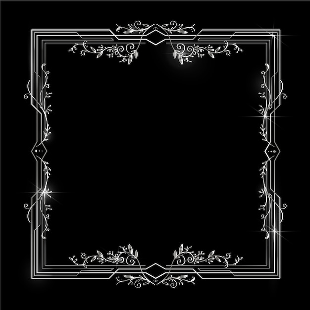 Free Vector | Realistic silver frame template