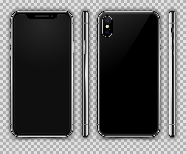 Download Realistic smartphone similar to iphone x. front, rear and ...