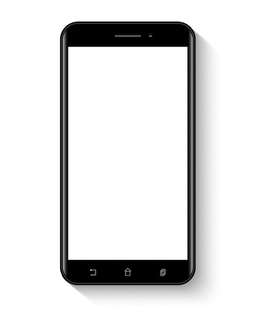 Premium Vector | Realistic smartphone with empty white screen illustration