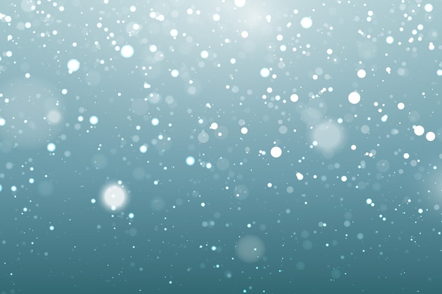 Free Vector | Realistic snowfall background with bokeh elements