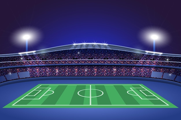 Free Vector Realistic Soccer Football Stadium Illustration