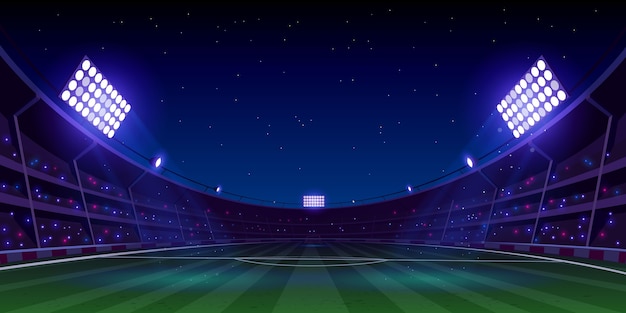 Realistic soccer football stadium illustration Free Vector