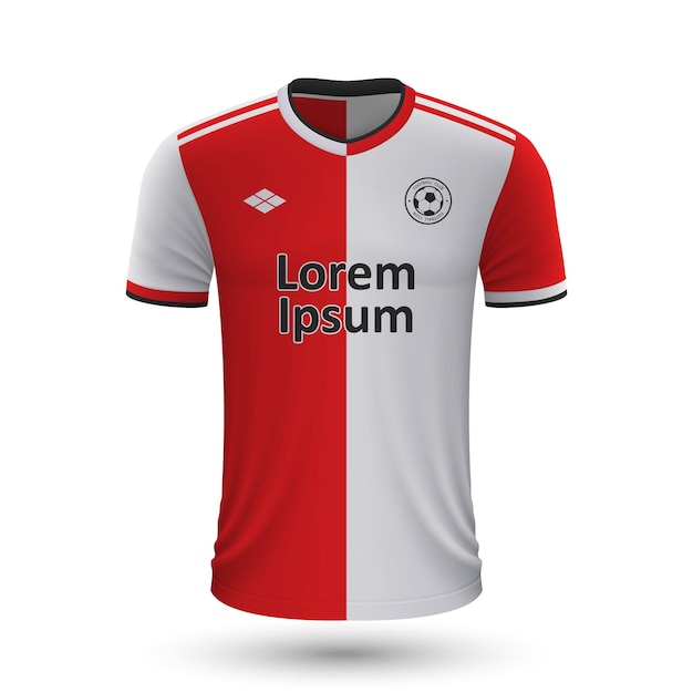 Premium Vector | Realistic soccer shirt feyenoord 2022, jersey template ...
