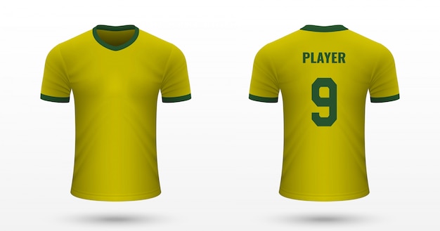 Download Realistic soccer shirt Vector | Premium Download