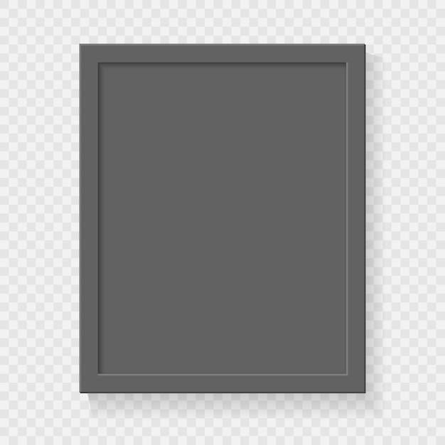 Realistic square empty picture frame on transparent background ...